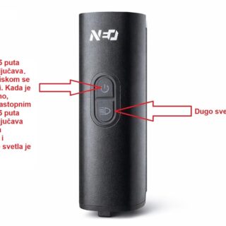 Prednje svetlo SNOP 1200,crna,USB - Slika 2